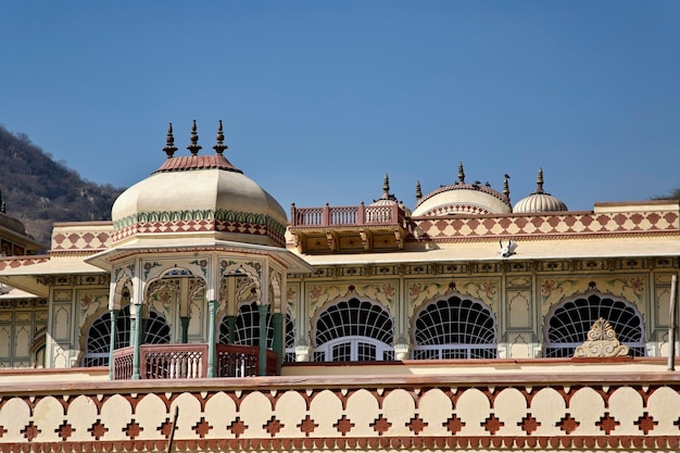 India, Rajasthan, Jaipur, Sisodia Rani Ka Bagh Palace, built in 1710 A.D. by Maharaja Sawai Jai Singh