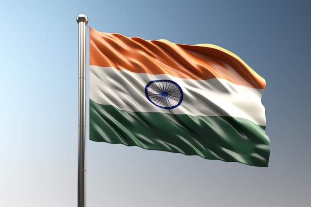 India Republic Day entry into force of Constitution colours orange white green blue flag patriotism sovereign democratic republic historical and cultural banner copy space greeting card