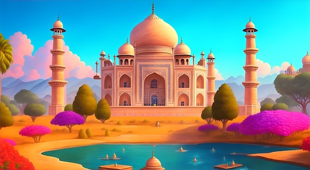 India Taj Mahal 4K Animated