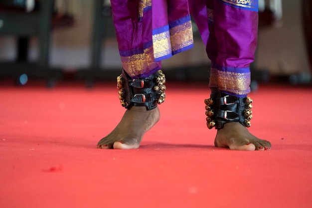 India traditional dance foot detail
