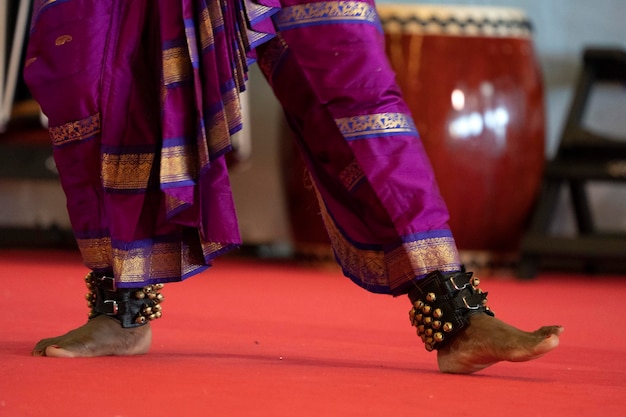 India traditional dance foot detail