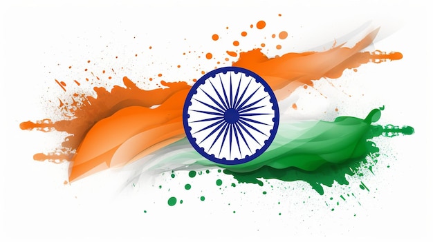 India Vlag Illustratie voor Onafhankelijkheidsdag India en Dag van de Republiek Generatieve Ai