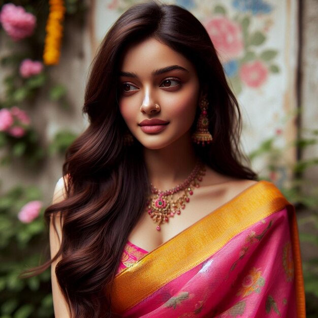 Indiaas meisje met saree.