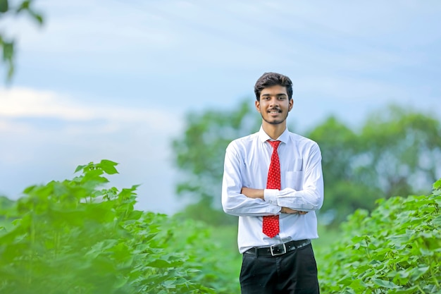 Indian Agronomist at Cotton field