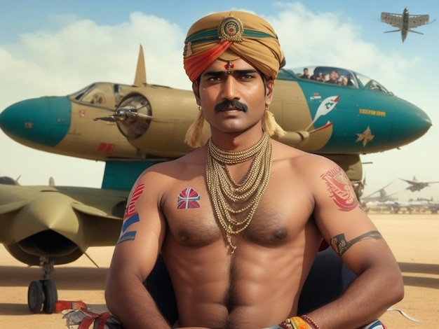 Indian aircraft on Chad's chest