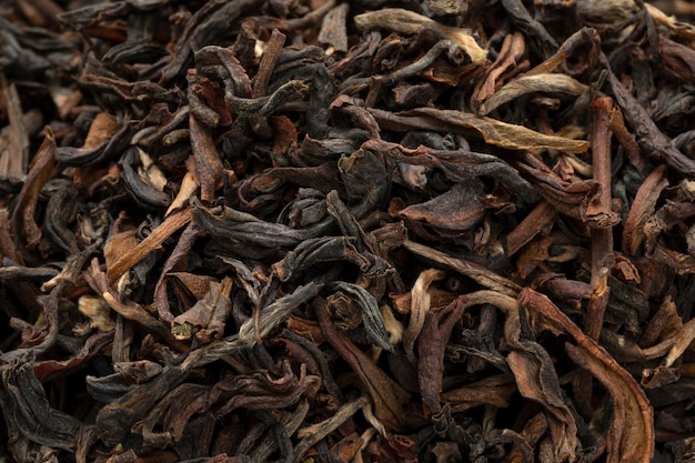 Indian Ambootia Darjeeling tea close up full frame