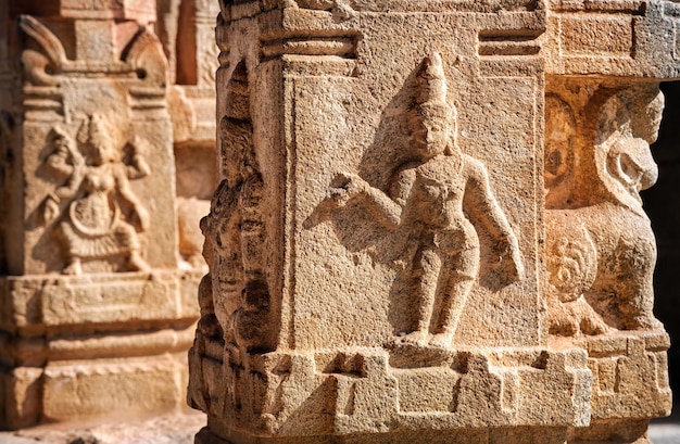 Indian ancient basrelief in Hampi