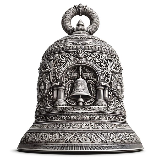 Photo indian ancient bell with intricate design