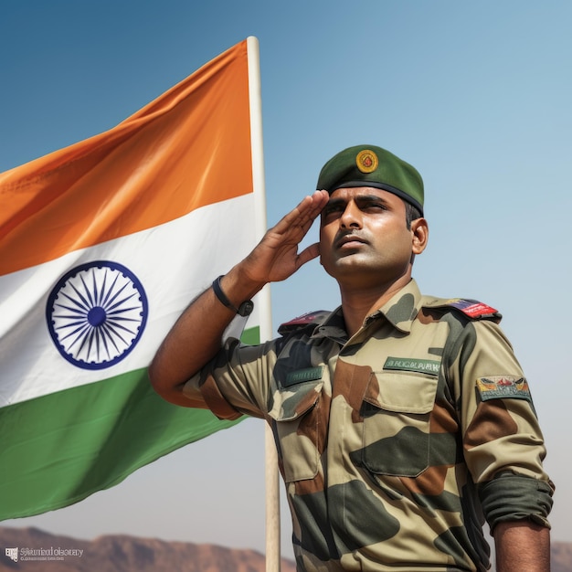 Photo indian army soldier salute