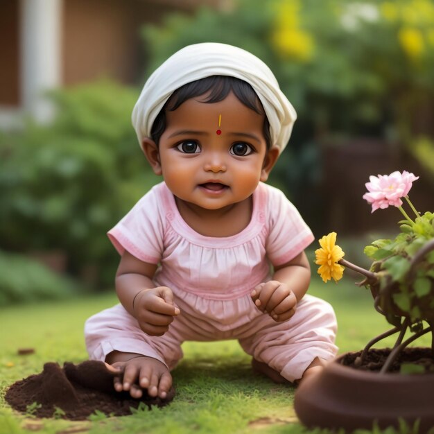 Photo indian baby child