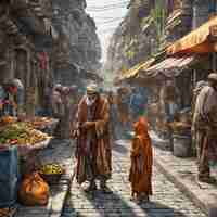 Photo indian beggar muslim beggar ramadan illustration spiritual ramadan art indian beggar muslim beggar