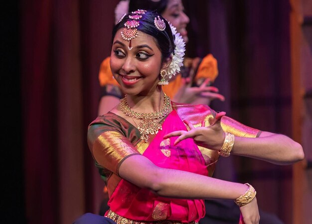 Indian bharatanatyam dancer in a different pose