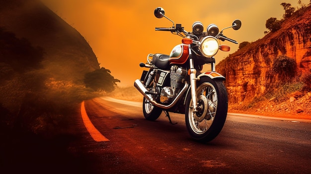 an Indian Bike Embodying the Spirit of Adventure and Freedom on the Road