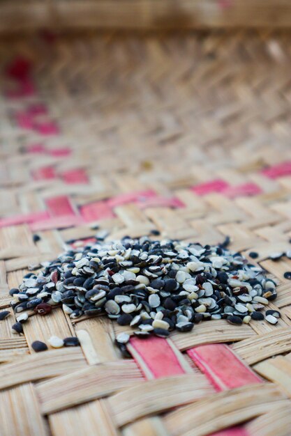 Indian black white Beans mung dal closeup.