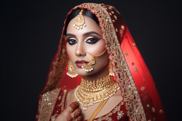 Indian bride Girl asian dress Generate Ai