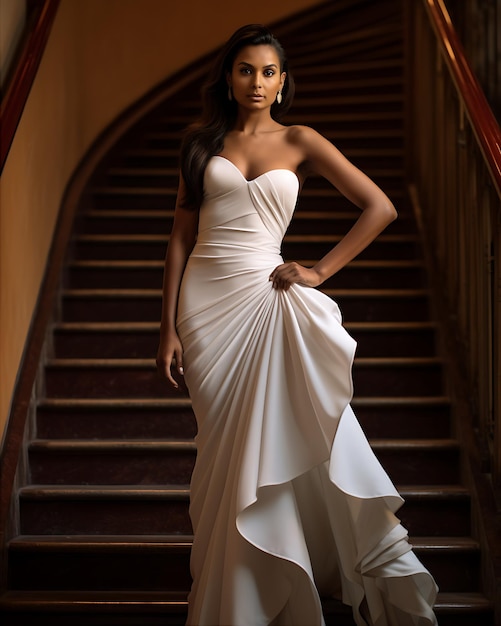 Indian Bride In White Gown