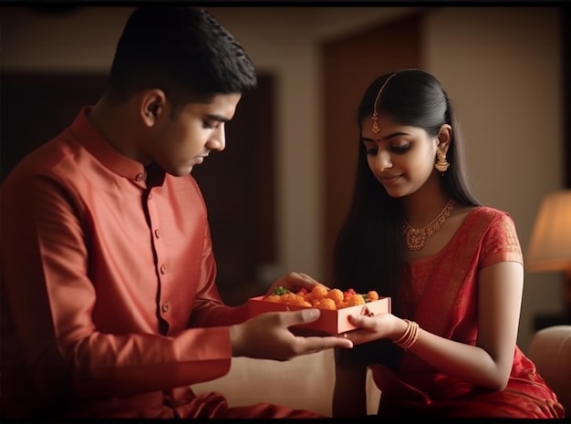 Brother Giving Gift To His Little Sister Over White Background Stock Photo  - Download Image Now - iStock