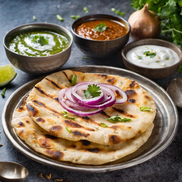 indian butter naan on plate