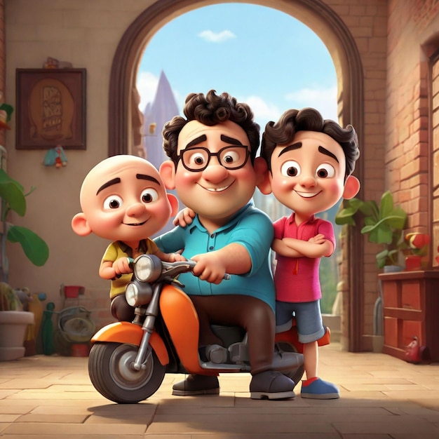 Photo indian cartoon charecter moto patlu unique design and illustration