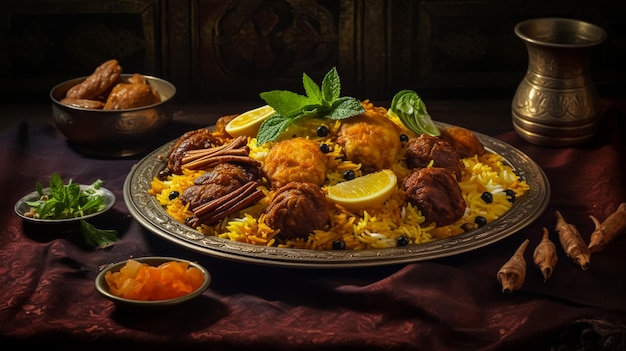 Indian chicken biryani on a bowl