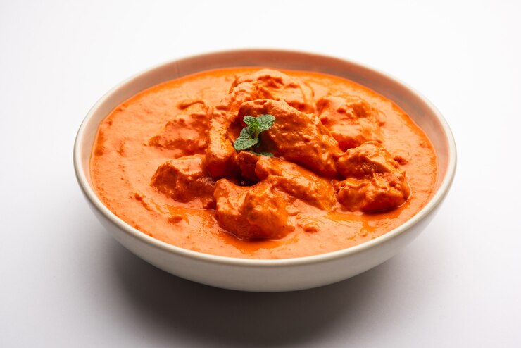 Photo indian chicken tikka masala in the bowl. 