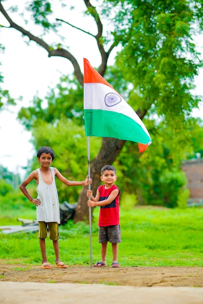 Indian child celebrating Independence or Republic day of India