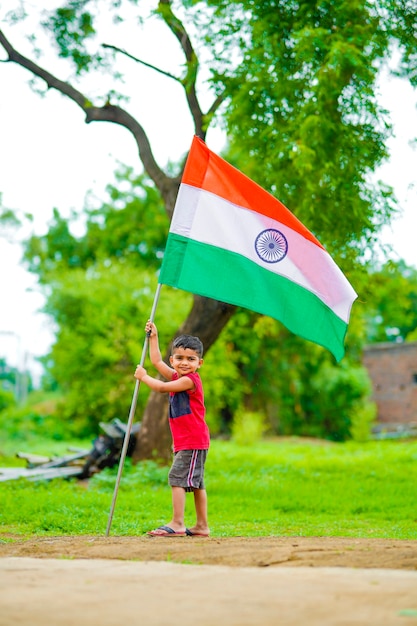 Indian child celebrating Independence or Republic day of India