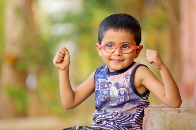 Indian child On eyeglass