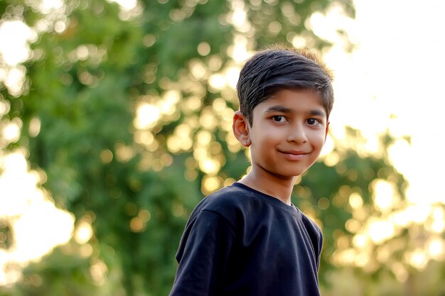 Indian child playing in outdoor