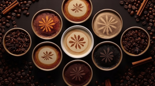 Photo indian coffee patterns with masala high quality illustration