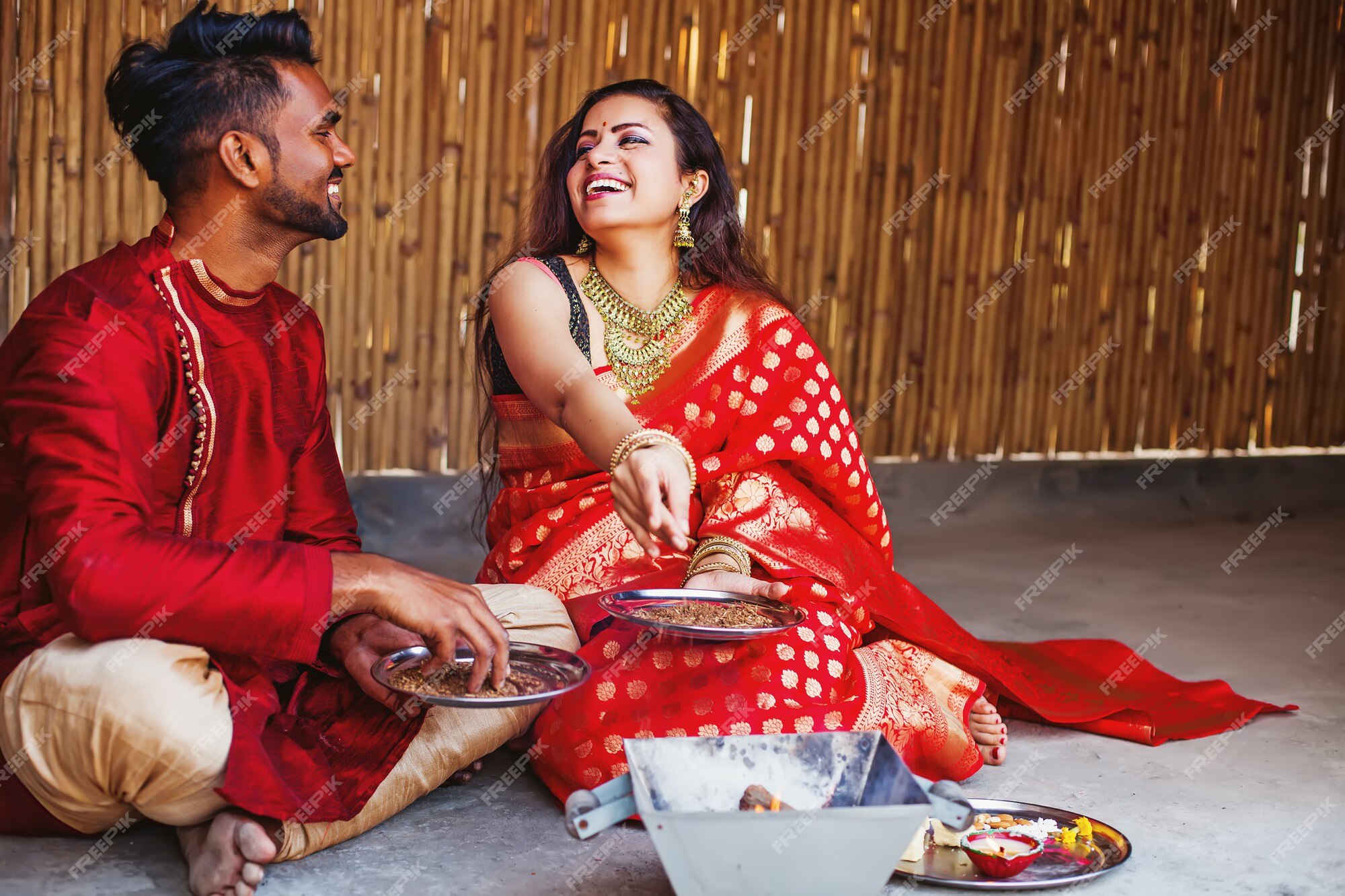 How to Draw Traditional Romantic Couple In Puja