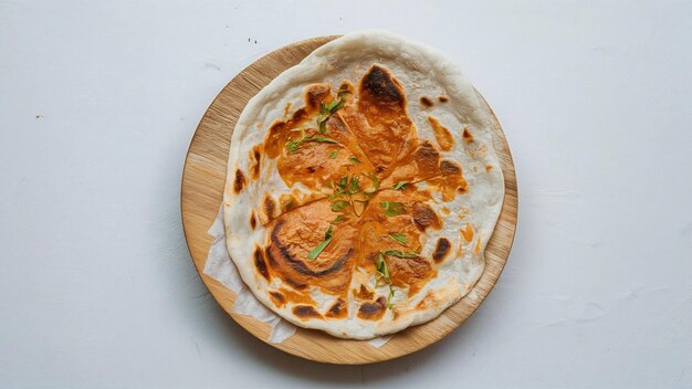 Indian cuisine chapati on white background