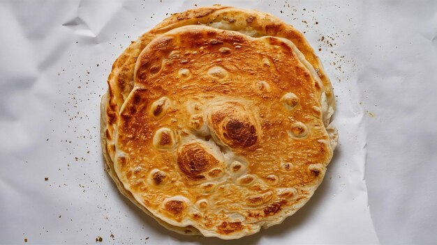 Indian cuisine chapati on white background