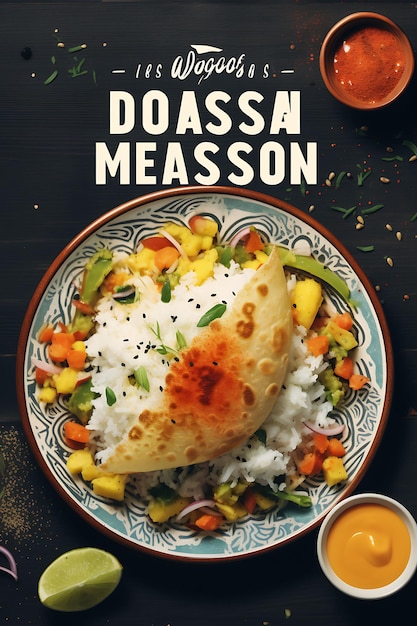 Индийская кухня и культура через потрясающие плакаты и дизайн красочной концепции флаера меню