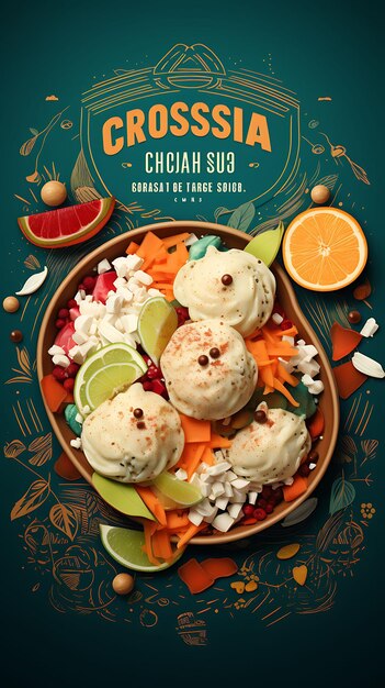 Индийская кухня и культура через потрясающие плакаты и дизайн красочной концепции флаера меню