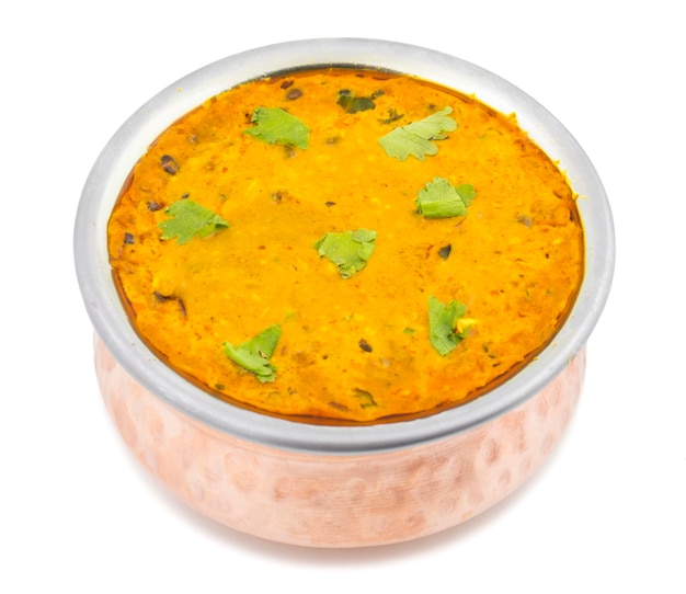 Indian Cuisine Dal Makhani on White Background