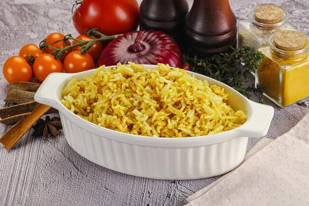 Indian cuisine lemon basmati rice