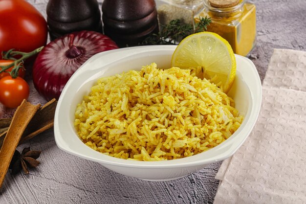 Indian cuisine lemon basmati rice