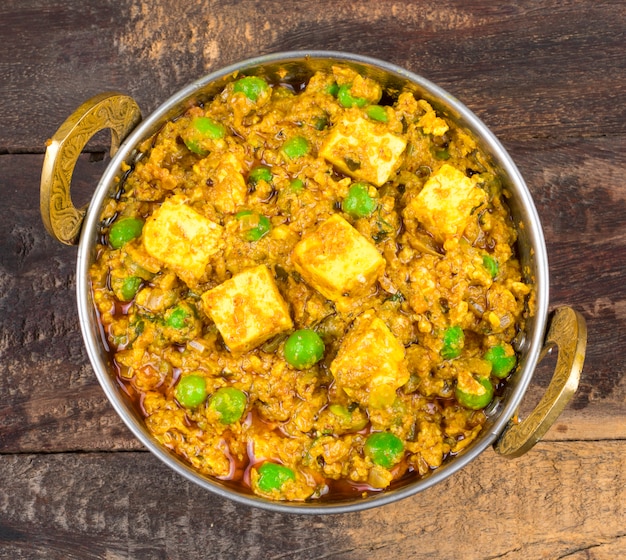 인도 요리 Mattar Paneer 음식