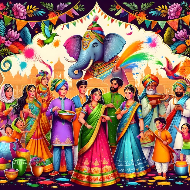Photo indian culture and indian festival background design generated ai
