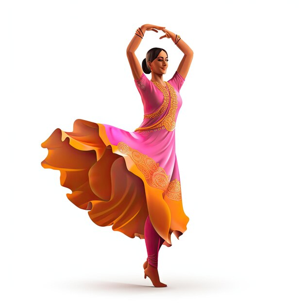 Photo indian dance indian lady dance vector ilustration