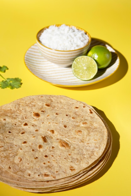 Photo indian delicious roti composition