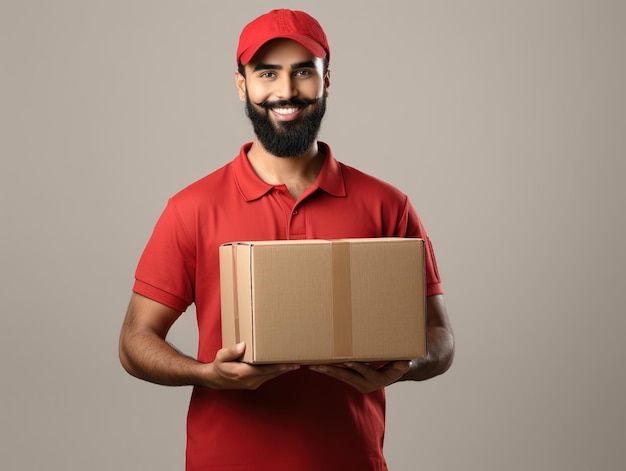 Indian delivery man for mock up