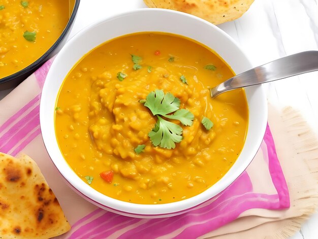 Indian dhal spicy curry in a bowl