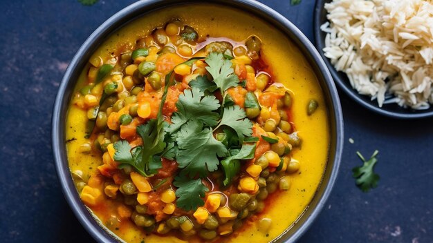 Photo indian dhal spicy curry in bowl