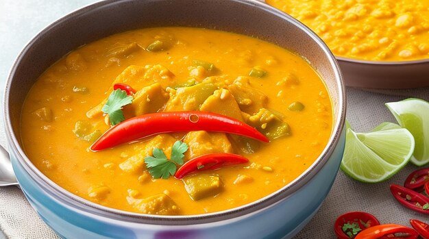 Indian dhal spicy curry in bowl