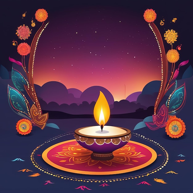 Индийский фестиваль огней Индийский праздник Индия Векторная иллюстрация Индийский Фестиваль Дивали
