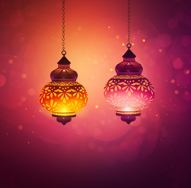 Indian Diwali lamps Happy Diwali card designIndian festivalGreetings card poster flyer background