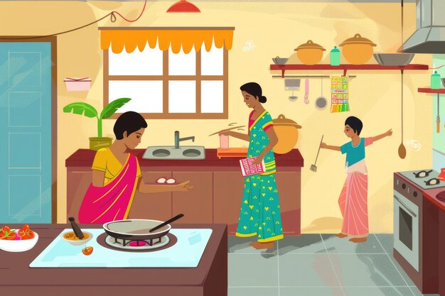 Photo indian domestic life