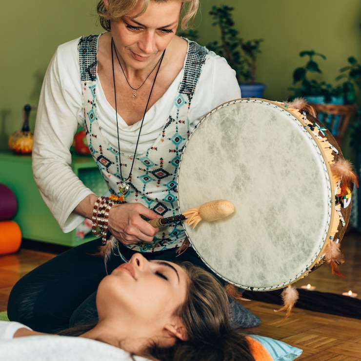 Photo indian drum in sound therapy